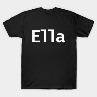 Ella Minimal Typography White Text T-Shirt